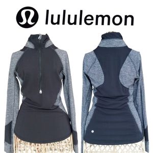 Lululemon Race Your Pace 1/2 Zip Pullover Black and Coco Pique Size 4